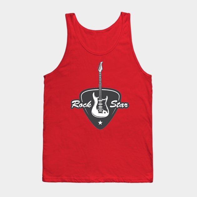 Rock Star  Guitar Tank Top by Merilinwitch